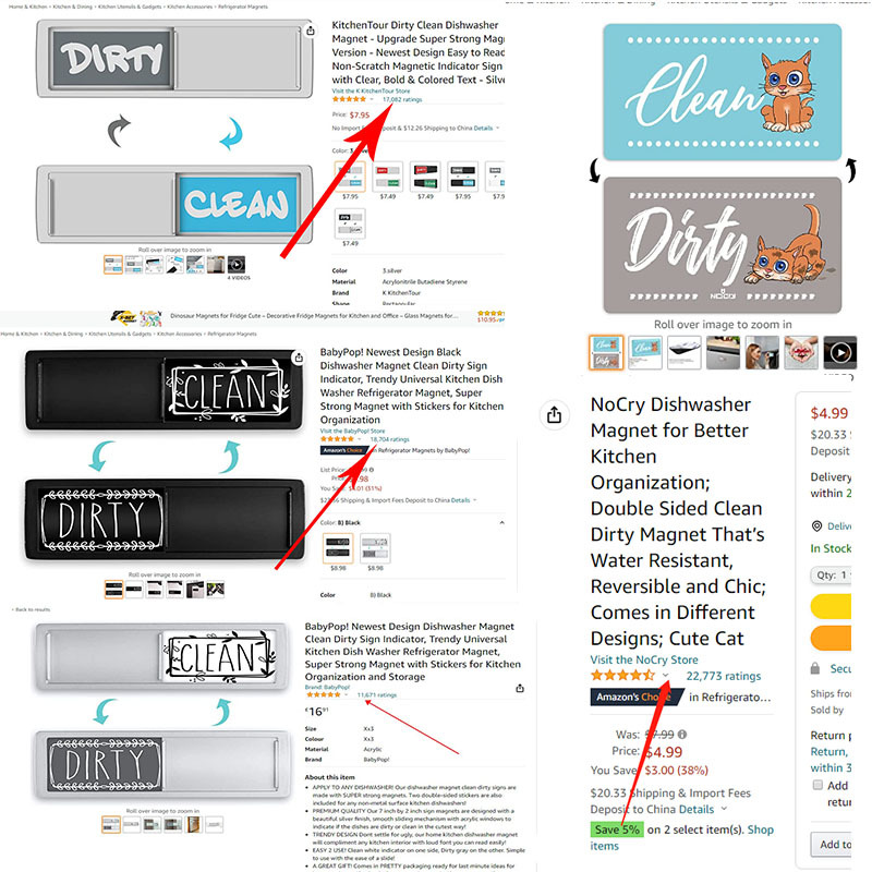Dishwasher Magnetic Status Sticker - Round