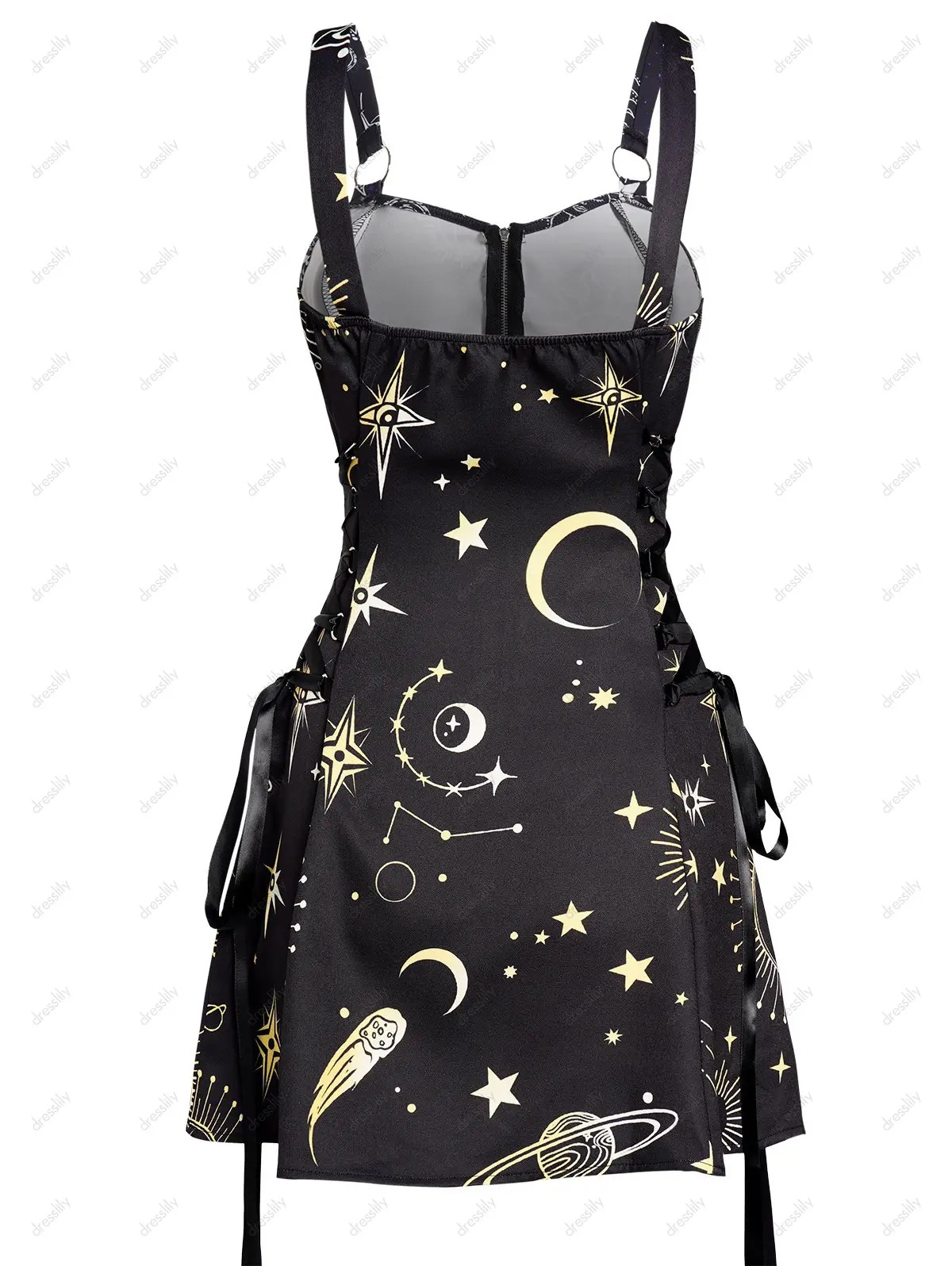 Halloween Print Backless Mini Dress - Polyester - product details