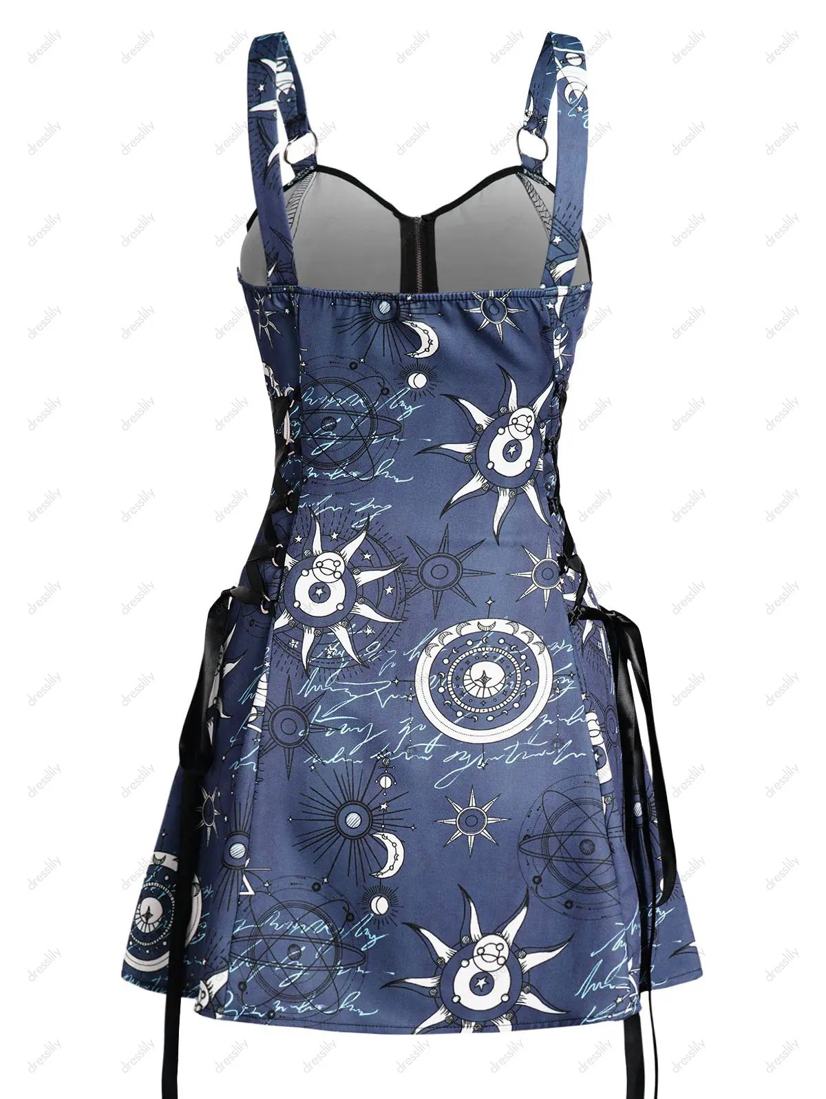 Halloween Print Backless Mini Dress - Polyester - product details