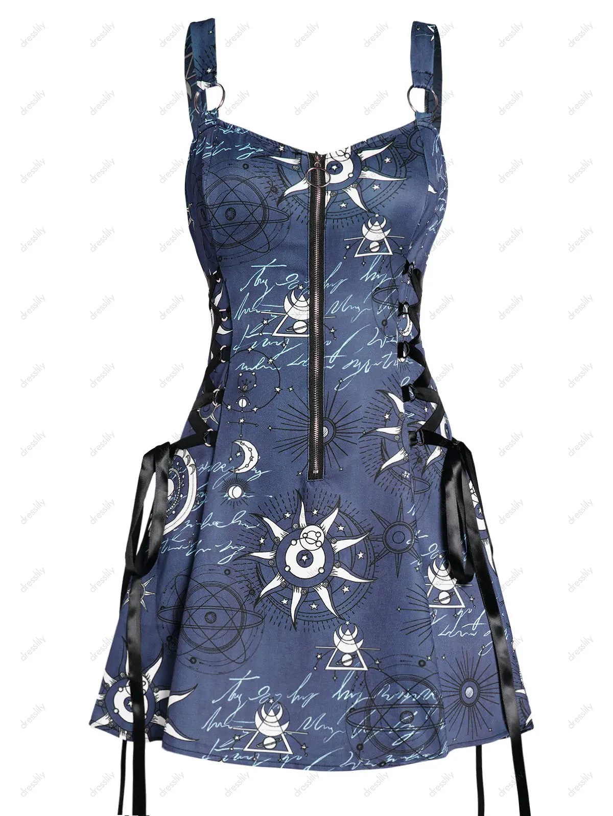 Halloween Print Backless Mini Dress - Polyester - product details