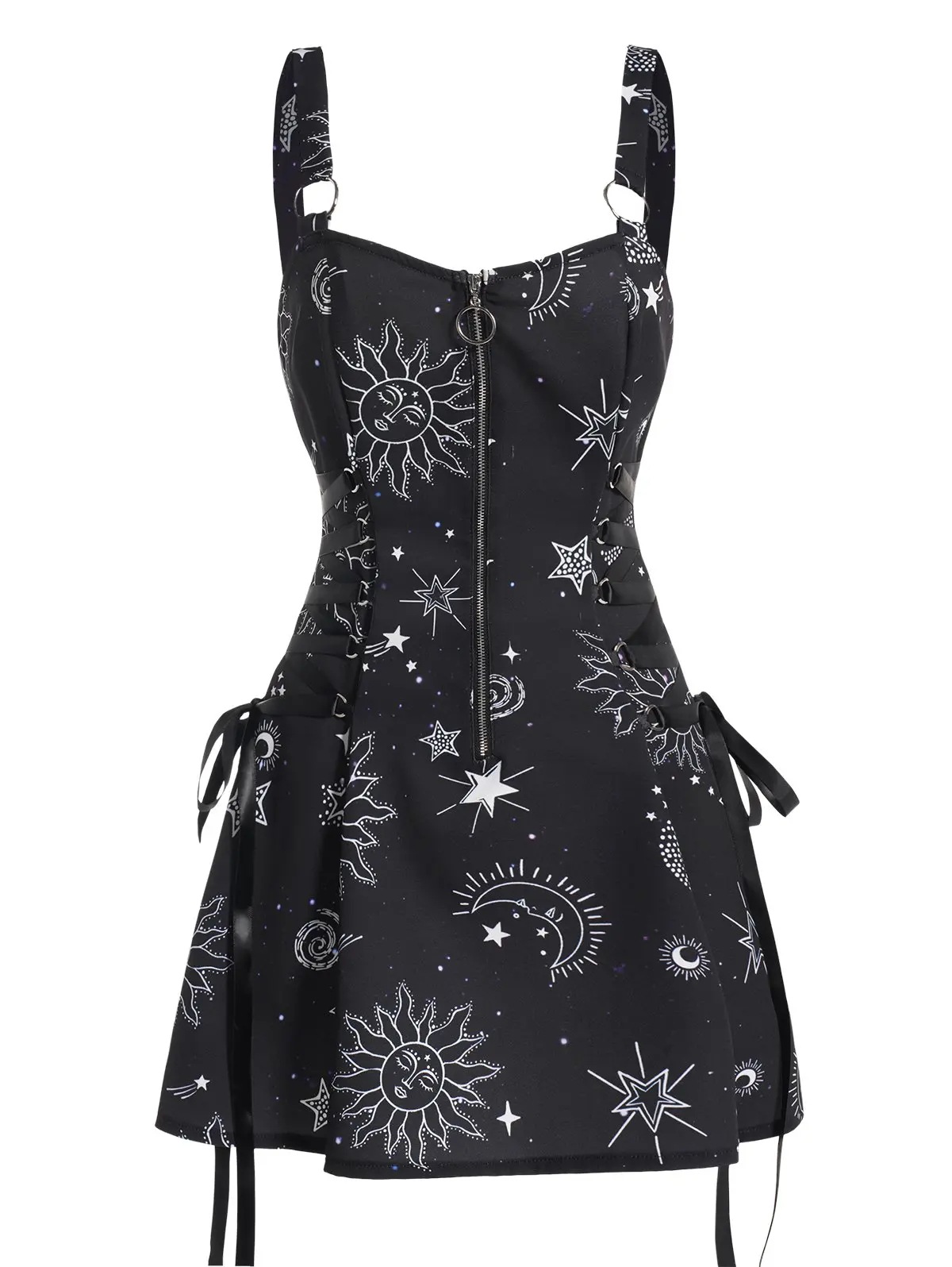 Halloween Print Backless Mini Dress - Polyester - product details