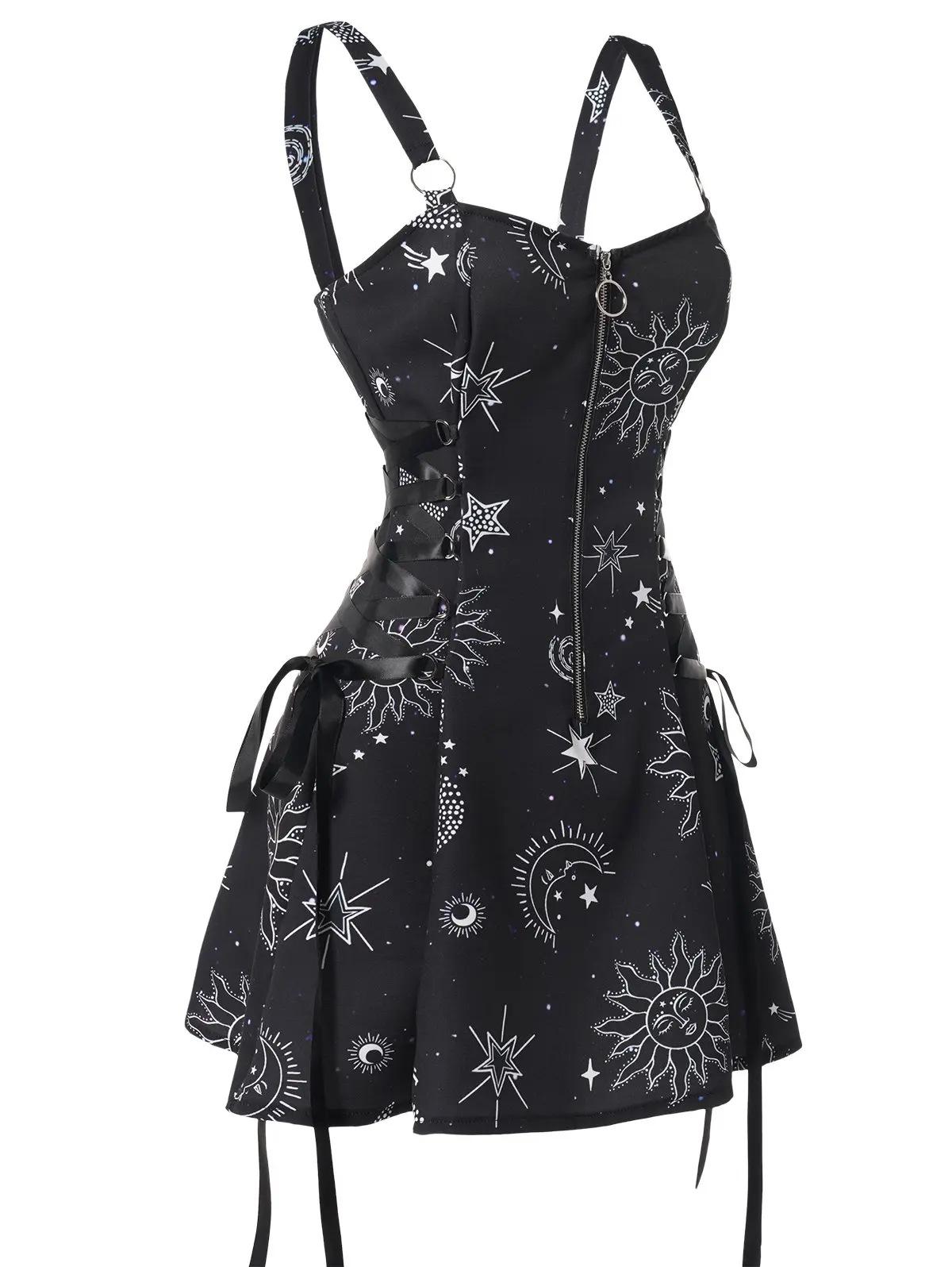 Halloween Print Backless Mini Dress - Polyester - product details