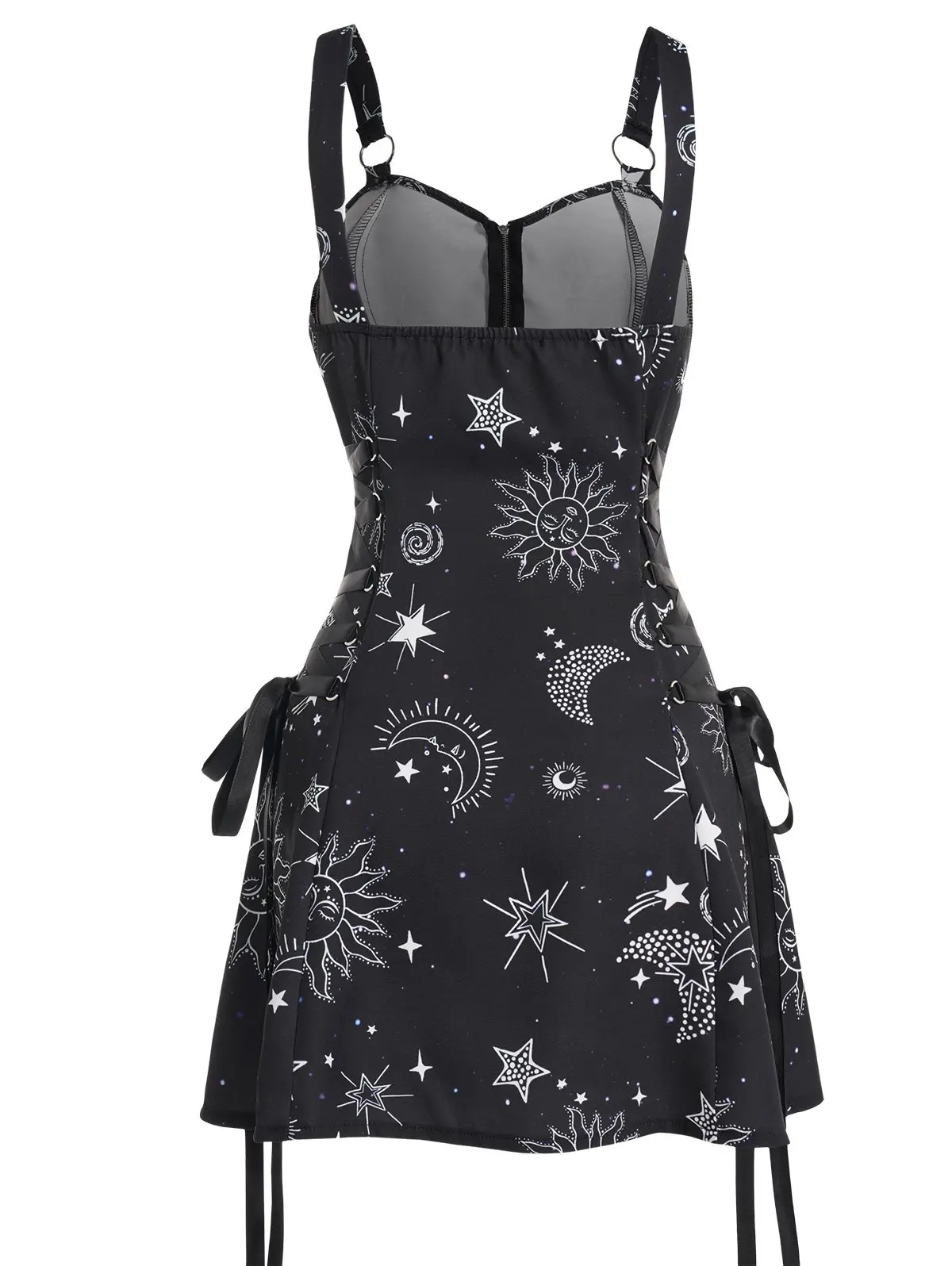 Halloween Print Backless Mini Dress - Polyester - product details