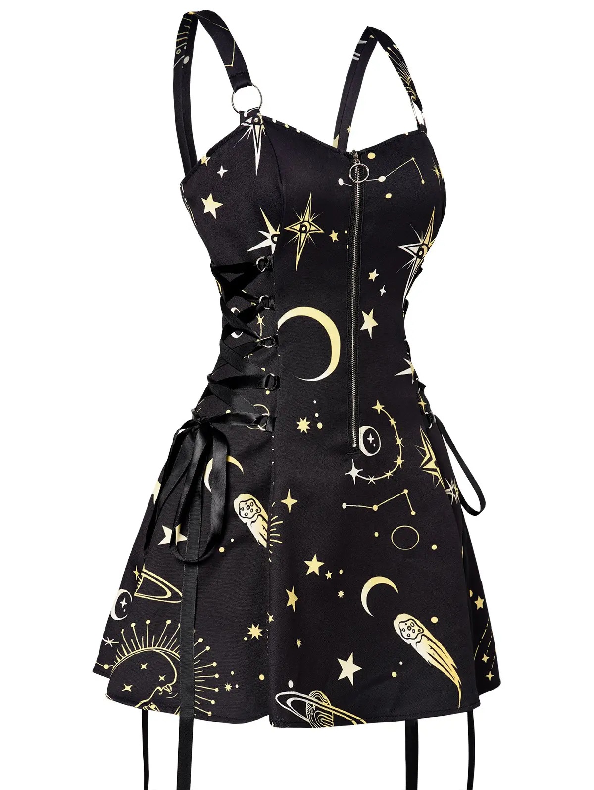 Halloween Print Backless Mini Dress - Polyester - product details