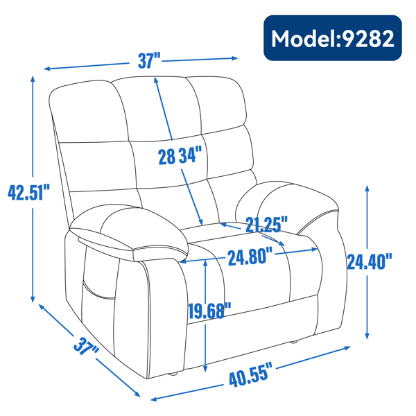 Heated Reclining Chair with Massage Function 3