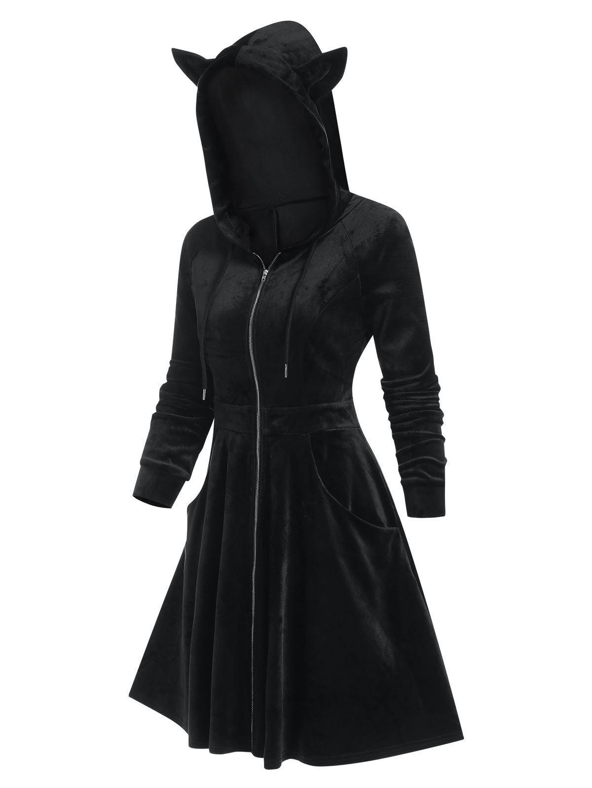 Zip Up Animal Hooded Velour Dr