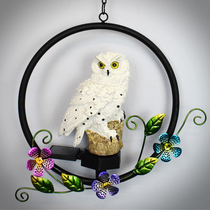 Solar Owl LED Garden Light - White