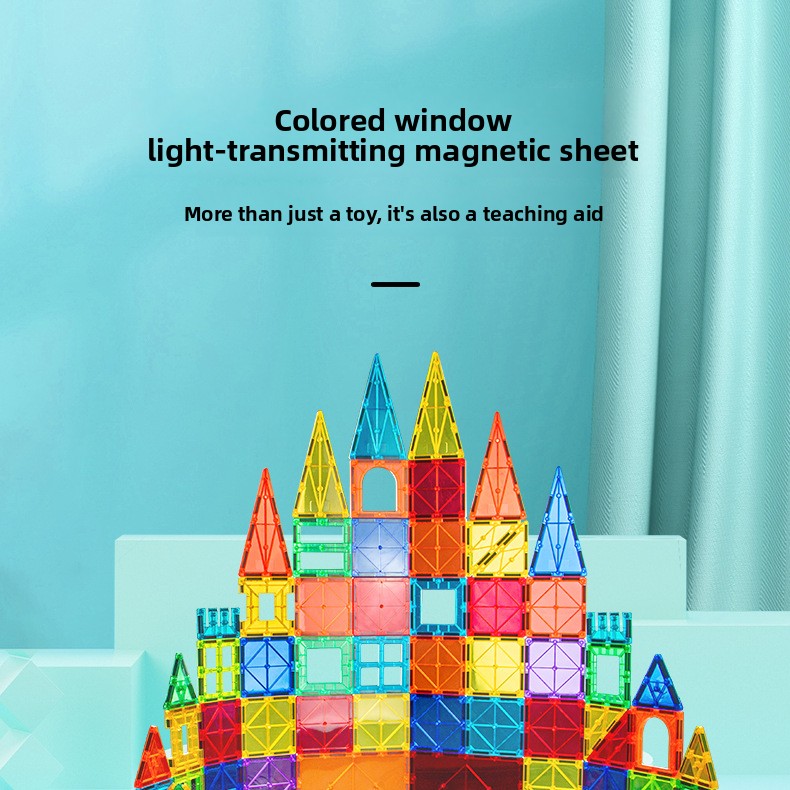 Translucent magnetic tiles for colourful STEM building play