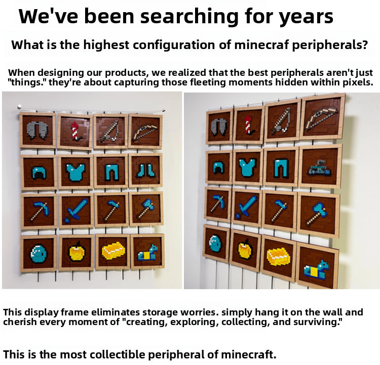 Minecraft Magnetic Display Box - Item Frame