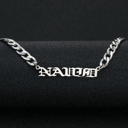 Personalized Titanium Steel Necklace Custom Letter Pendant Gold Silver Rose Gold
