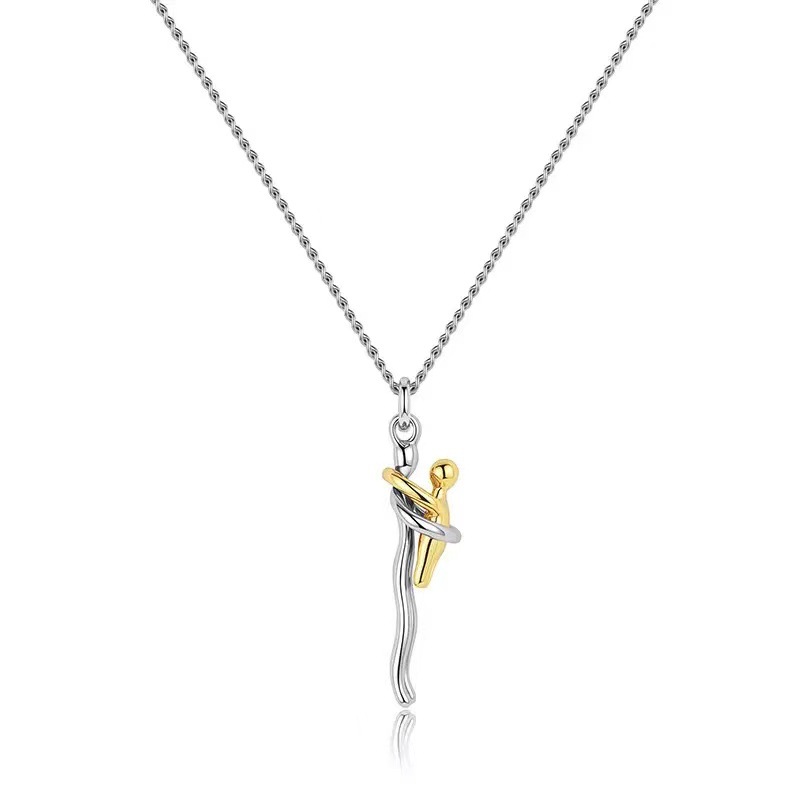 Mother Child Hug Pendant Necklace Family Love Alloy Gift for Mom Daughter