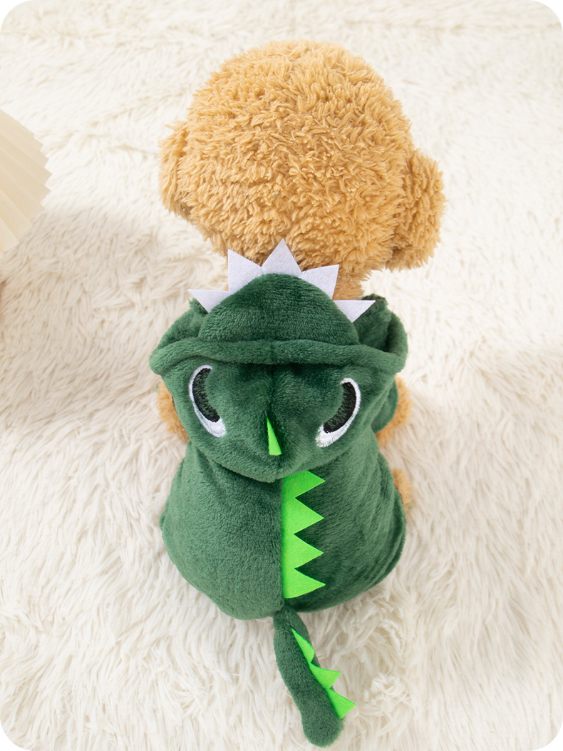 Disfraz afelpado de dinosaurio para gatos | GATOKOOL