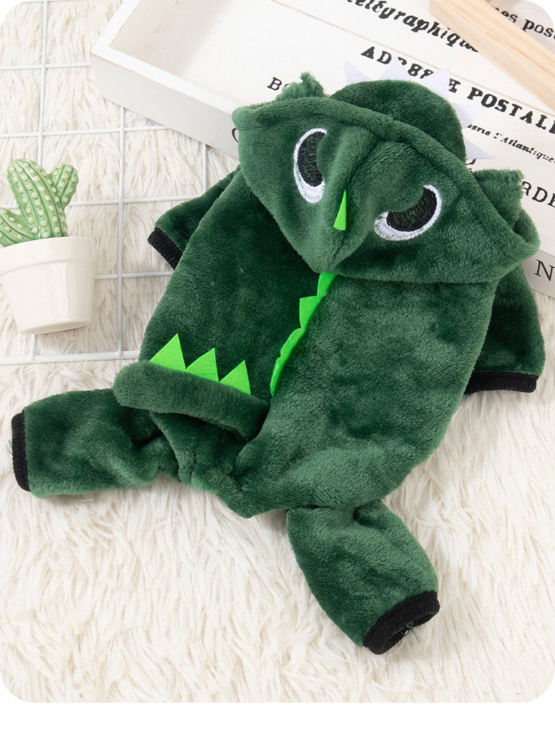 Disfraz afelpado de dinosaurio para gatos | GATOKOOL