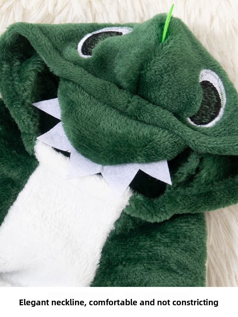 Disfraz afelpado de dinosaurio para gatos | GATOKOOL