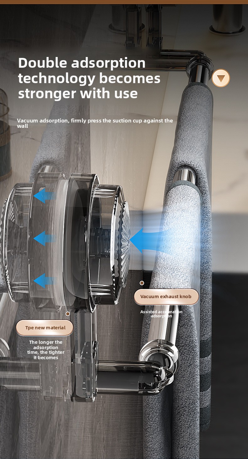 Stainless Steel Towel Rack - No Drill Installation