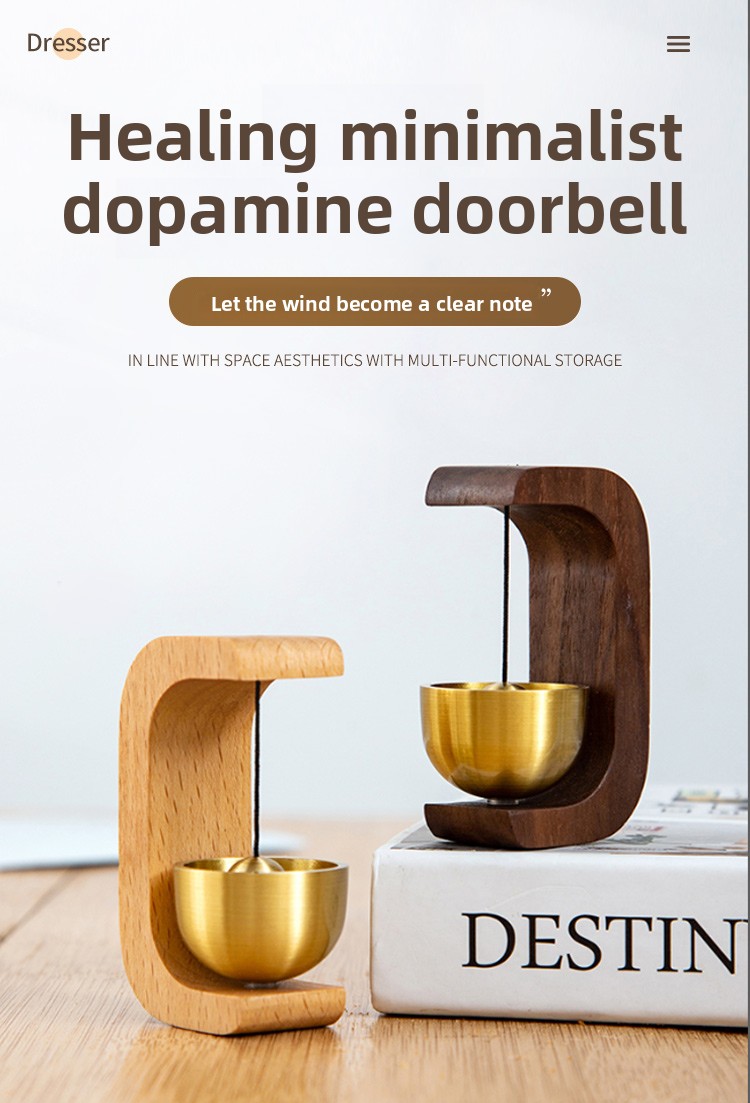 Japanese-Style Copper Doorbell - Brown