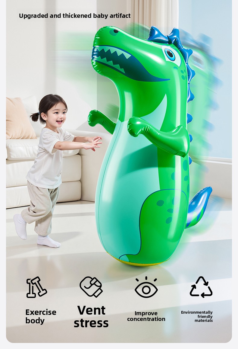 Inflatable Tumbler Toy - Pink Dinosaur