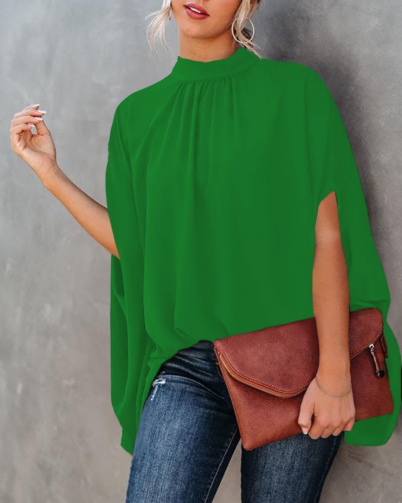 Women's Floral Blouse - Red Blue Print