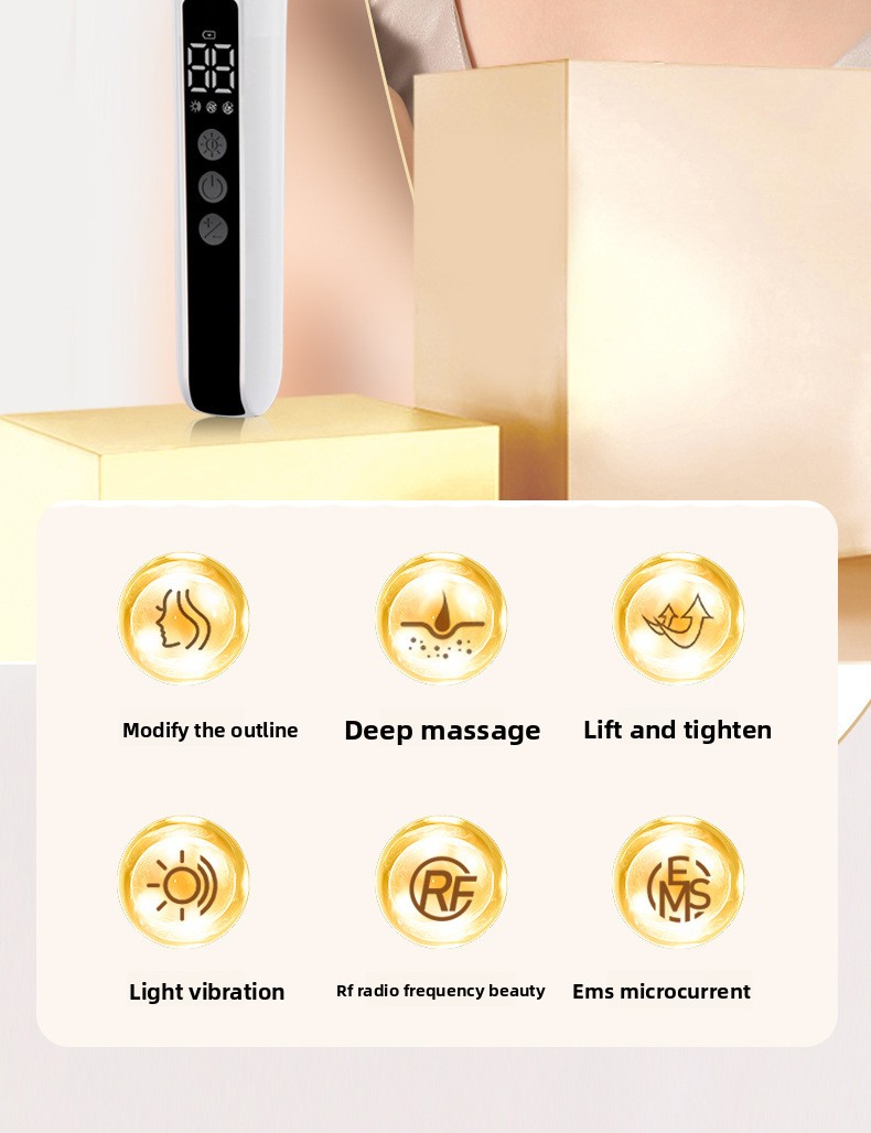 EMS Microcurrent Facial Massager - V-Roller Design