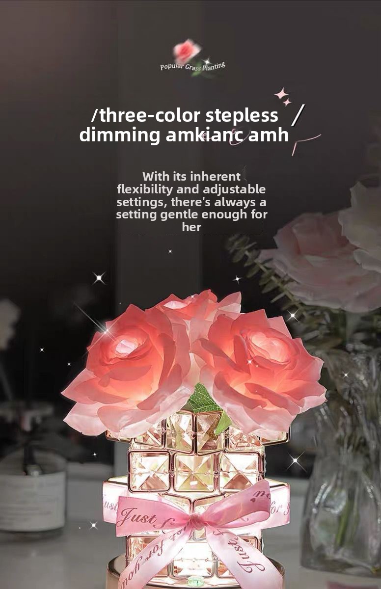 LED Rose Table Lamp - Bedroom Decor