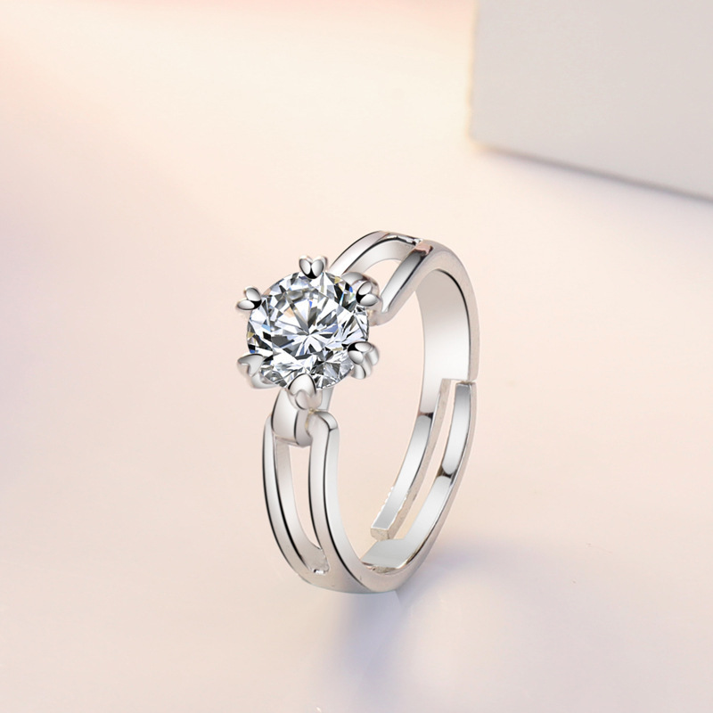 Diamond Simulant Ring - Worn View 2