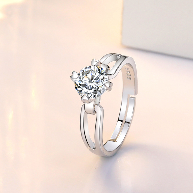 Diamond Simulant Ring - Eight Hearts Eight Arrows