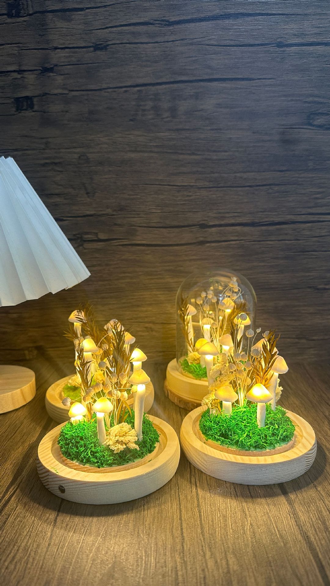 DIY Mushroom LED Night Light - Wooden Base