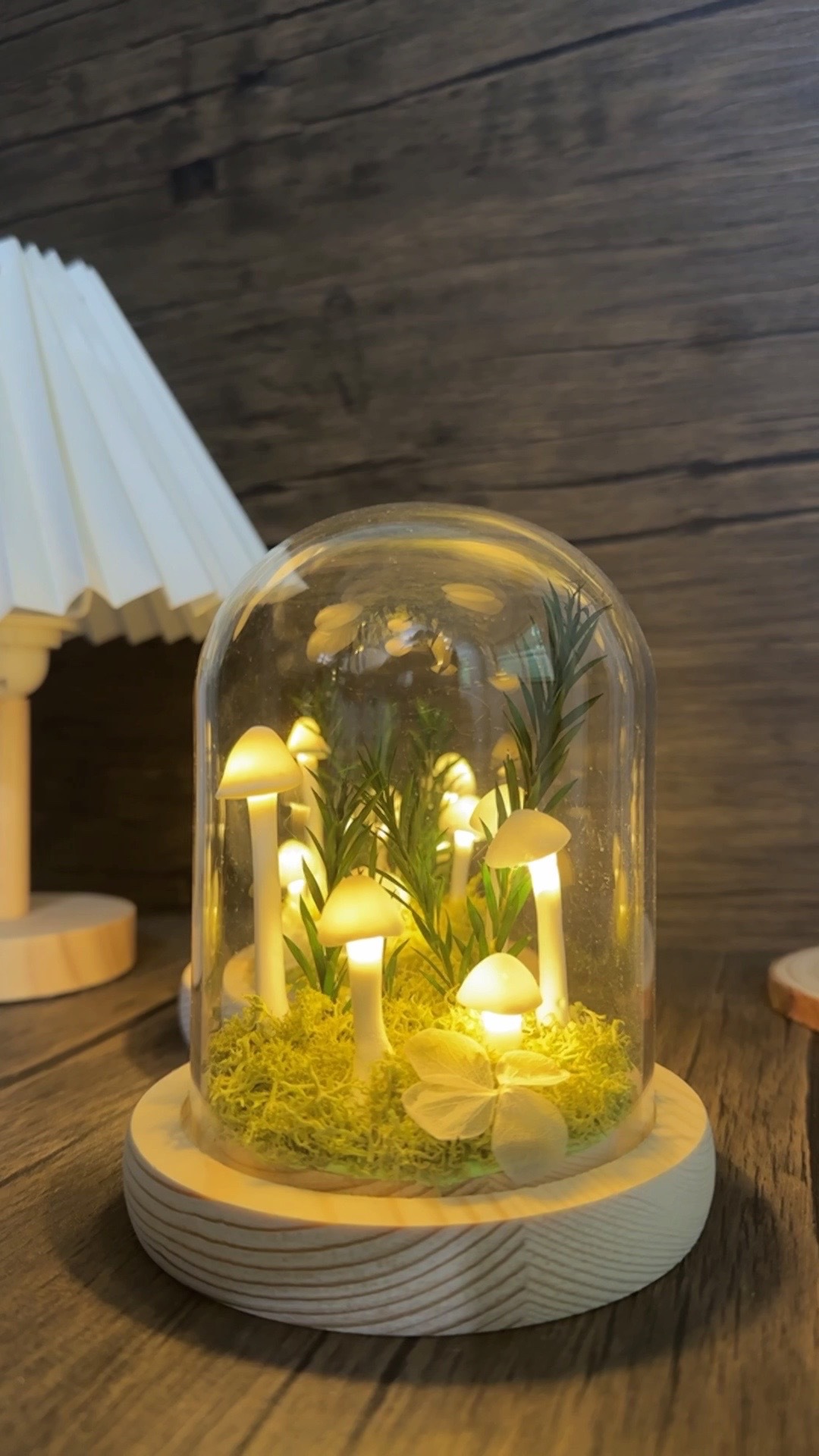 DIY Mushroom LED Night Light - Lit View