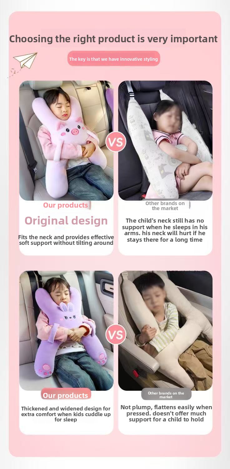 Animal Shaped Car Pillow - Panda