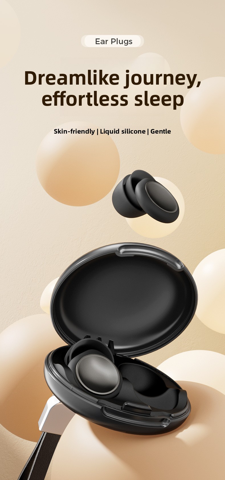 Noise Reduction Sleep Earplugs - Black