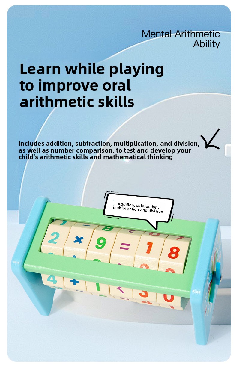 Wooden Math Cube for Kids – Hands-On Arithmetic Learning Toy – supplier image 4