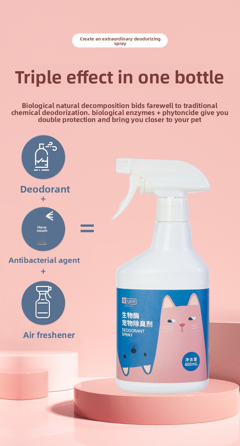 Non-toxic pet deodorant spray for carpets and bedding