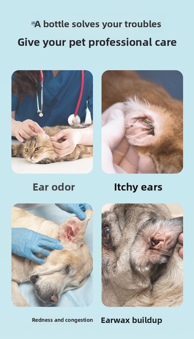 Anti-itch ear cleaning solution for pets