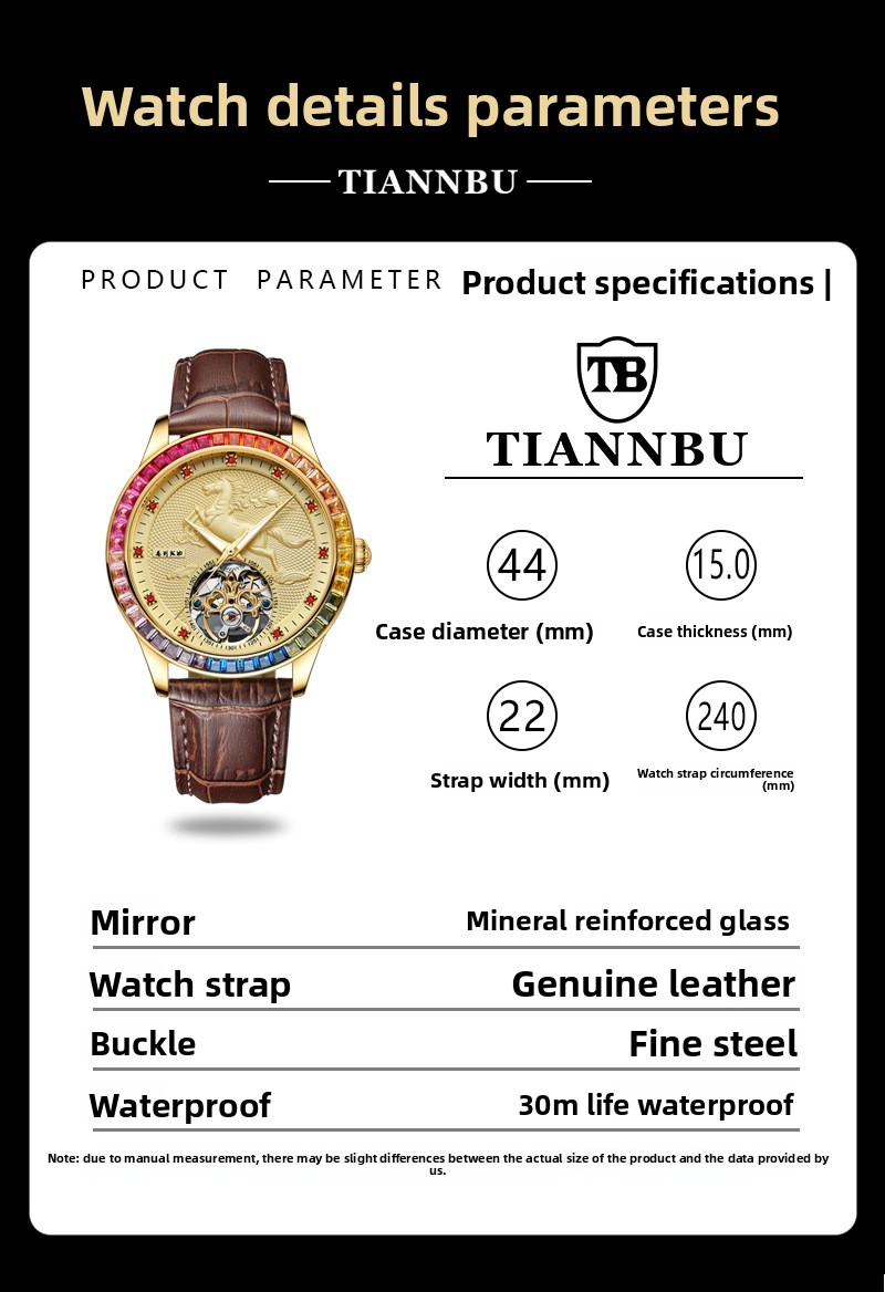 Men's Automatic Mechanical Watch Rose Gold