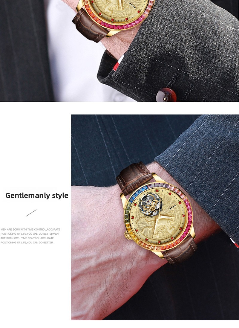 Men's Automatic Mechanical Watch Rose Gold