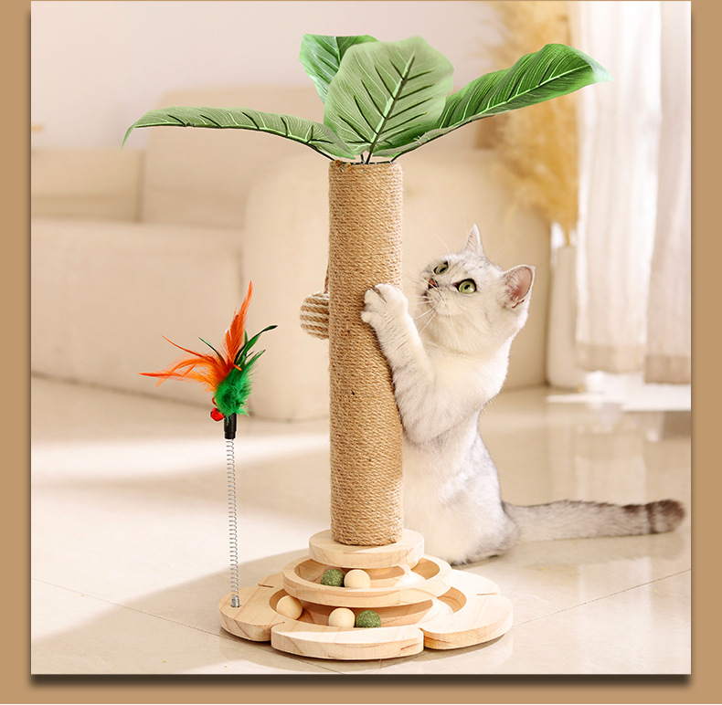 Vertikaler Katzenkletterbaum aus Sisal