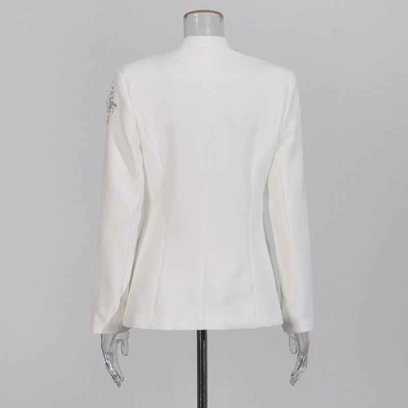 Women's V-Neck Rhinestone Blazer