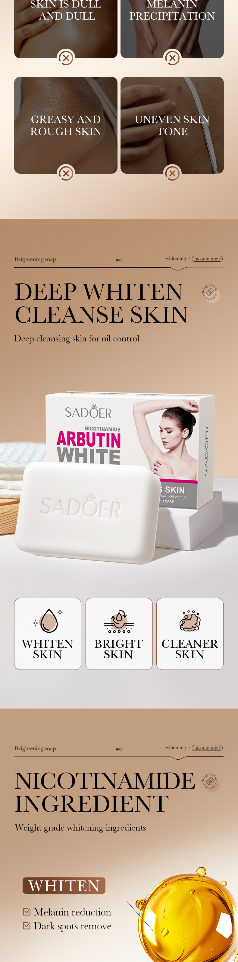 SADOER Arbutin Soap productinformatie
