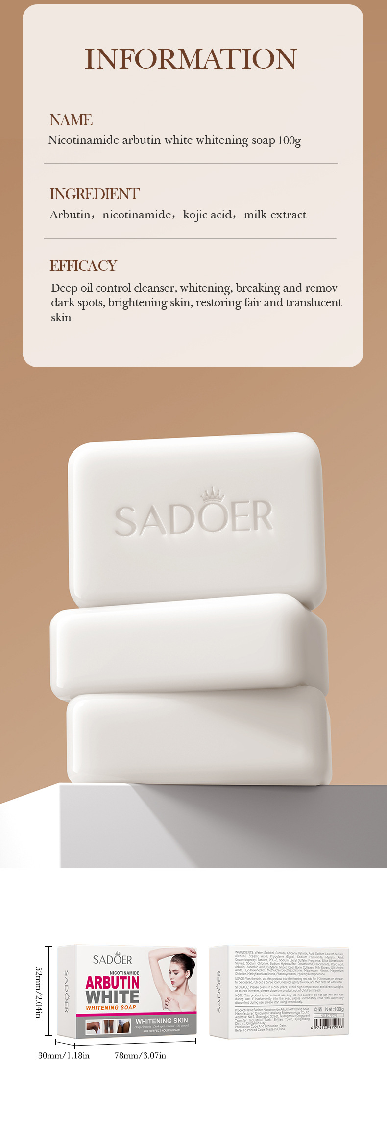 SADOER Arbutin Soap met niacinamide