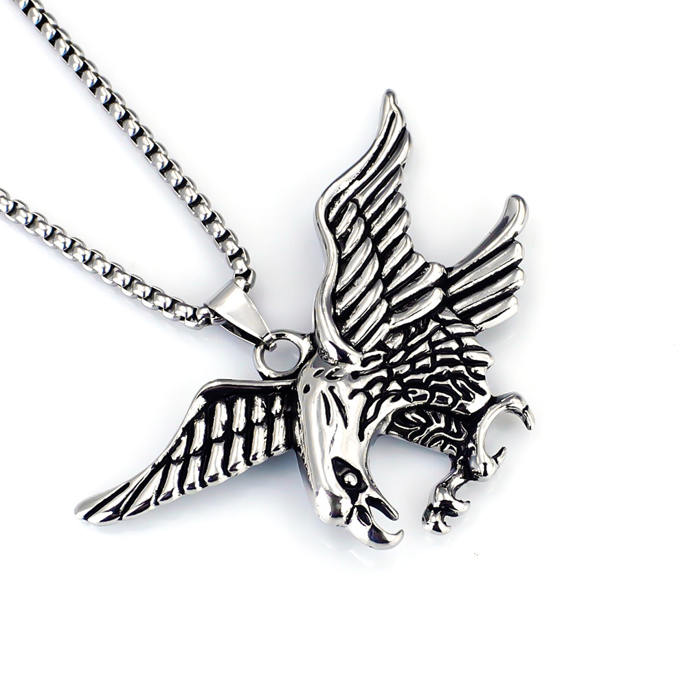 Men’s Stainless Steel Pendant Necklace Gothic Skull Cross Viking Biker Chain