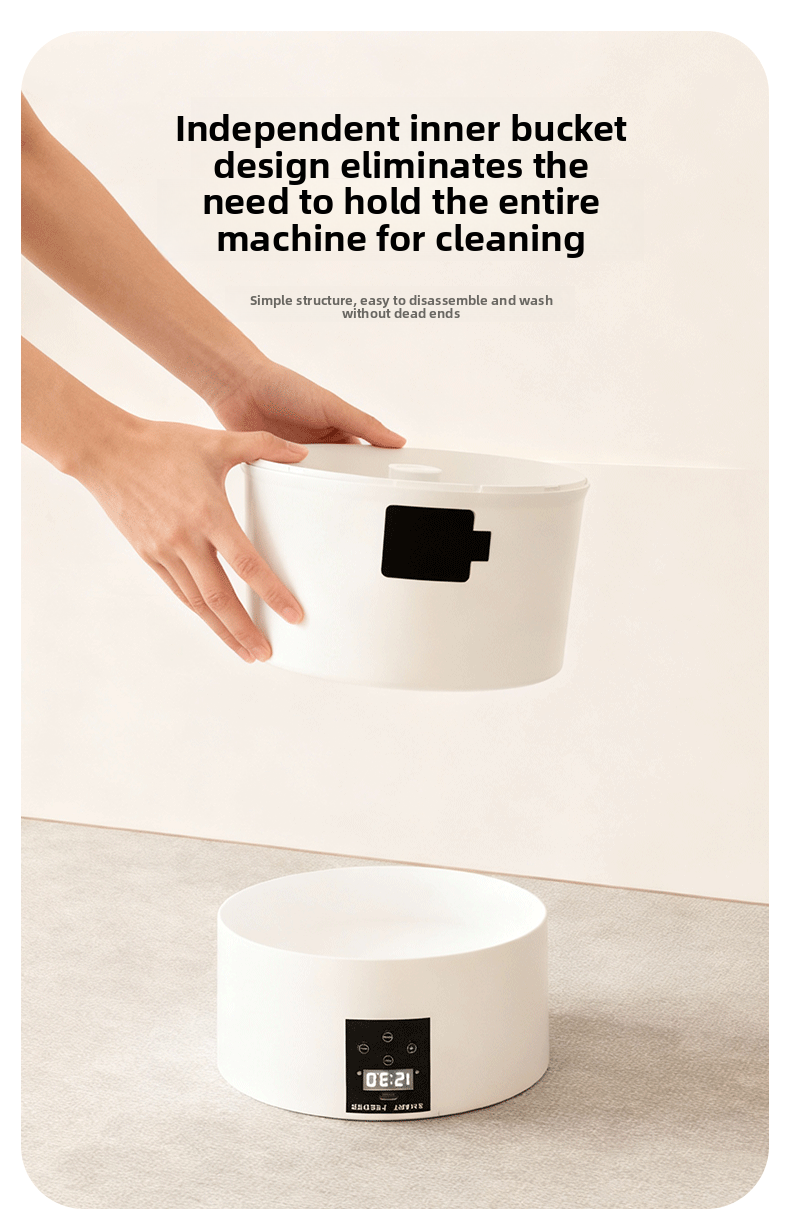 Wall mounted automatic cat dog feeder anti-jam design