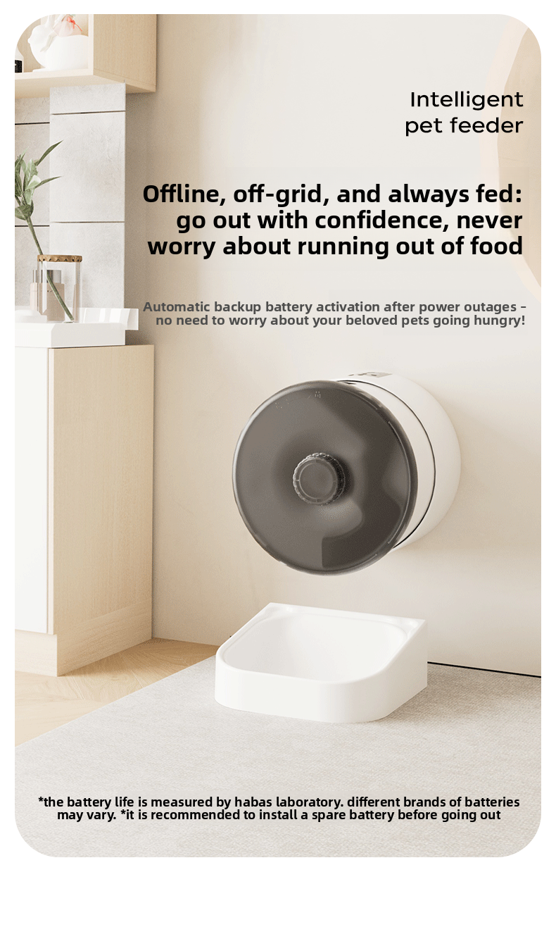 Wall-mounted WiFi automatic pet feeder 3L white