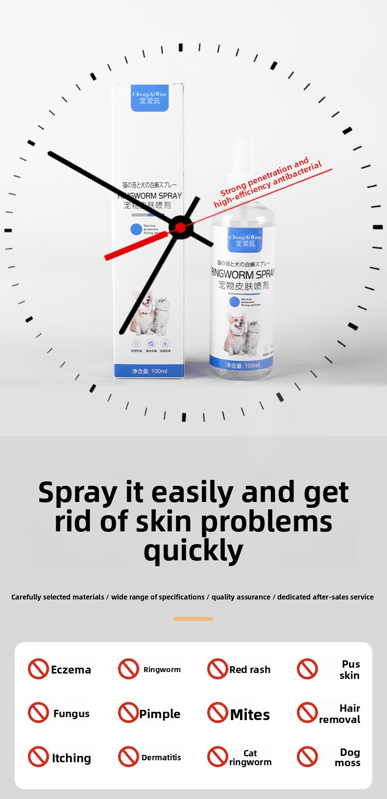 Pet skin infection treatment spray cats dogs