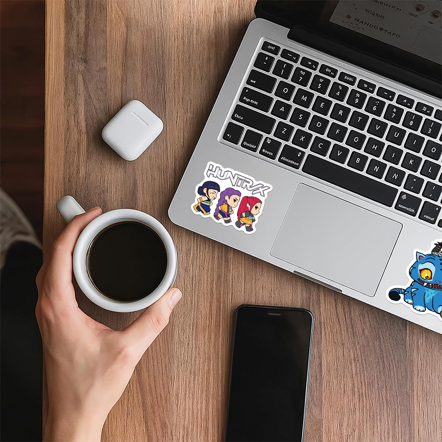 Stickers on laptop