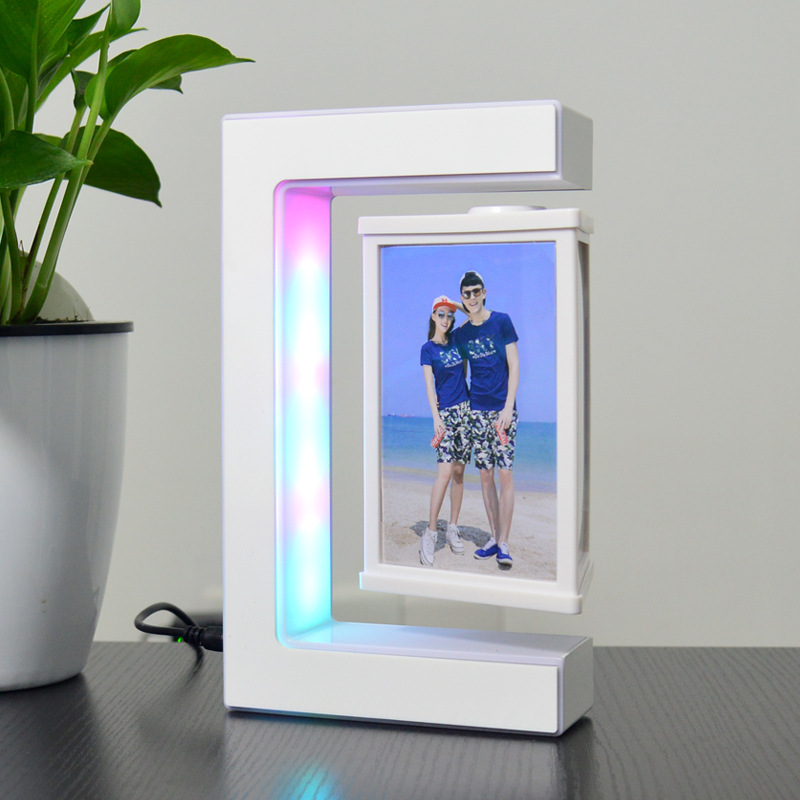 Magnetic Levitation Floating Photo Frame with LED Lights Decorative Display