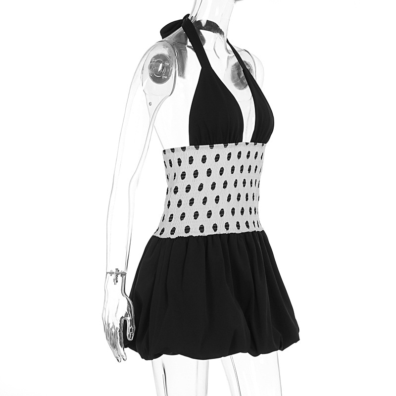 Womens Lace-up Polka Dot Dress 10