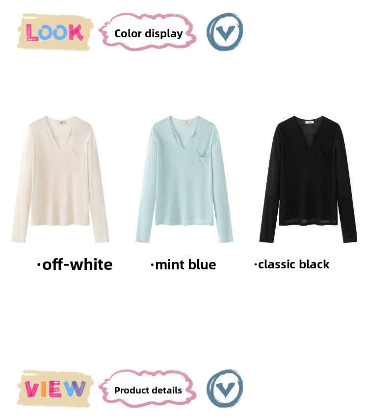 Women's Tencel Linen Blend V-Neck Long Sleeve Top