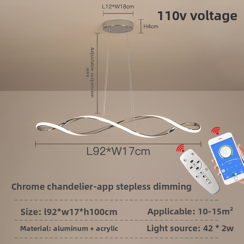Chandelier Modern LED Ceiling Light Remote Dimming Adjustable Brightness Home