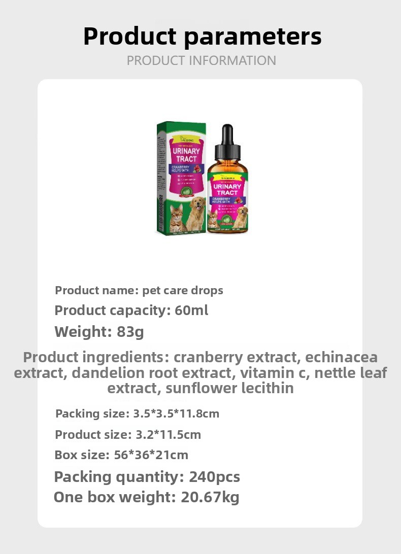 Mild daily care drops for dogs and cats 60ml