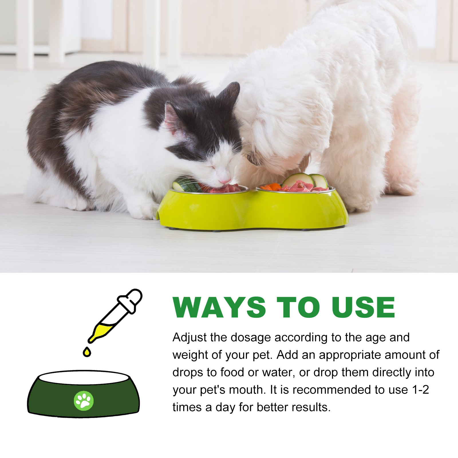 Daily pet wellness drops mild ingredients